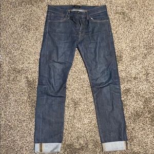 DSTLD men’s jeans, raw. Slim fit. 29x30